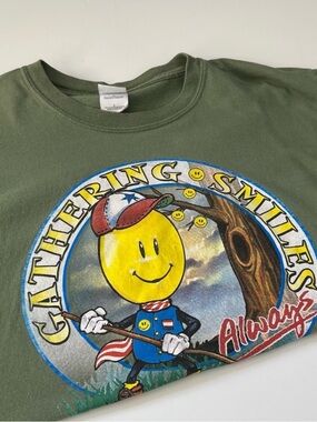🩷GATHERING SMILES ALWAYS GRAPHIC SHORT SLEEVE OVERSIZED TEE SHIRT SIZE LARGE